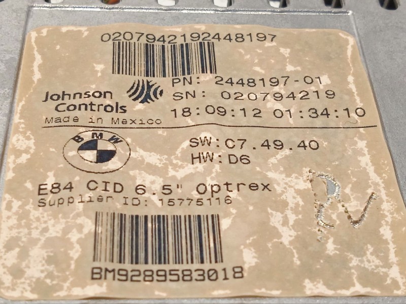 Recambio de pantalla multifuncion para bmw x1 (e84) sdrive 18 d referencia OEM IAM 2448197 65509289583 