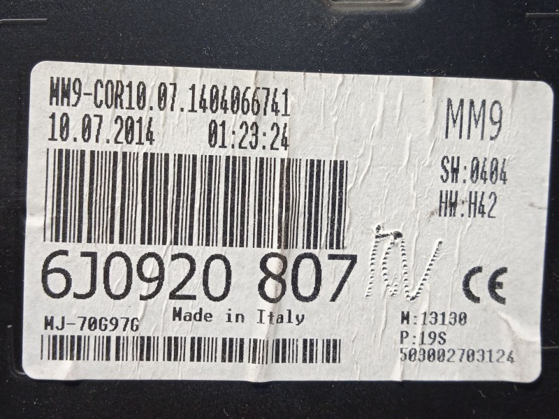 Recambio de cuadro instrumentos para seat ibiza iv (6j5, 6p1) 1.2 referencia OEM IAM 6J0920807  