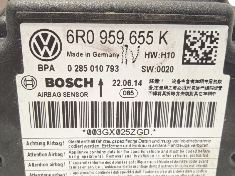 Recambio de centralita airbag para seat ibiza iv (6j5, 6p1) 1.2 referencia OEM IAM 6R0959655K 6R0959655KA01 0285010793