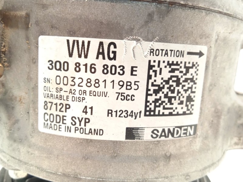 Recambio de compresor aire acondicionado para skoda kamiq (nw4) 1.0 tsi referencia OEM IAM 3Q0816803E  8712P