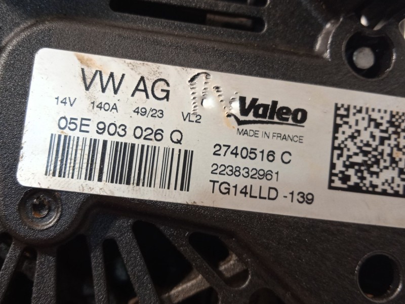 Recambio de alternador para skoda kamiq (nw4) 1.0 tsi referencia OEM IAM 05E903026Q 2740516C TG14LLD