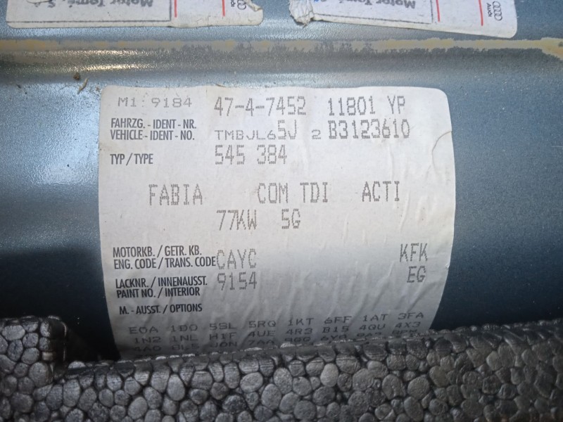 skoda fabia ii combi (545) del año 2011