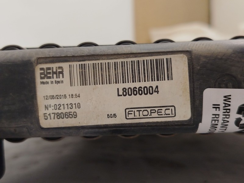 Recambio de radiador agua para citroën nemo monospace 1.3 hdi 75 referencia OEM IAM 51780659  