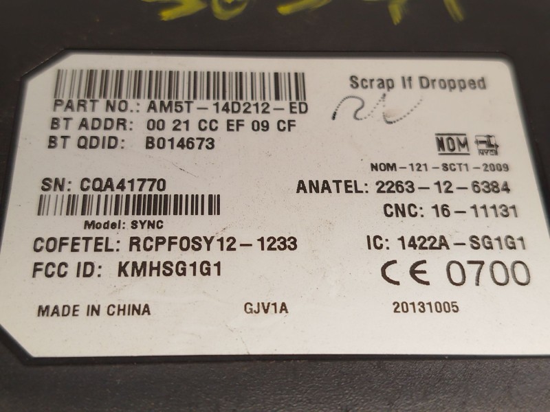 Recambio de modulo electronico para ford focus iii 1.6 tdci referencia OEM IAM AM5T14D212ED 2016484 