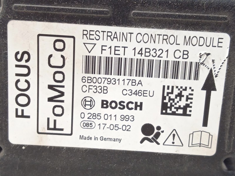 Recambio de centralita airbag para ford focus iii turnier 1.0 ecoboost referencia OEM IAM F1ET14B321CB 2178200 0285011993