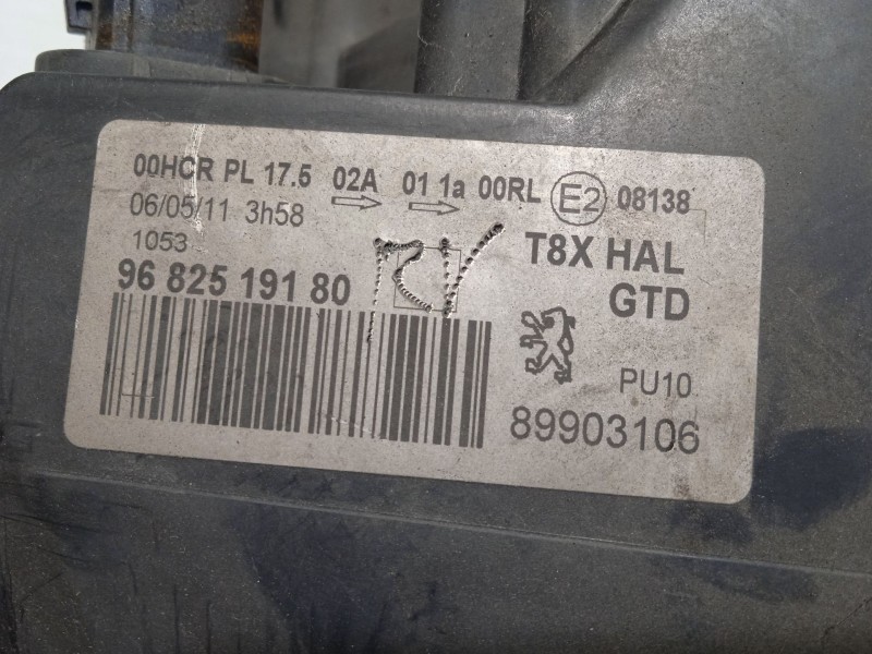 Recambio de faro izquierdo para peugeot 5008 (0u_, 0e_) 1.6 16v referencia OEM IAM 9682519180 6208N9 89903106