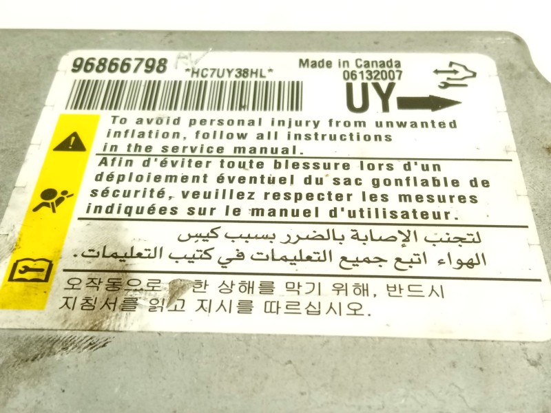 Recambio de centralita airbag para opel antara a (l07) 2.0 cdti referencia OEM IAM 96866798  