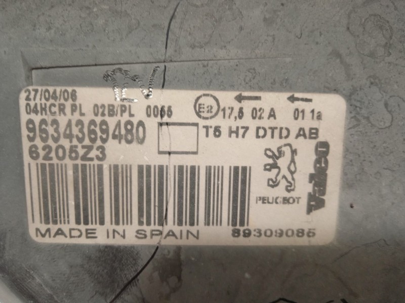 Recambio de faro derecho para peugeot 307 cc (3b) 2.0 16v referencia OEM IAM 9634369480 6205Z3 