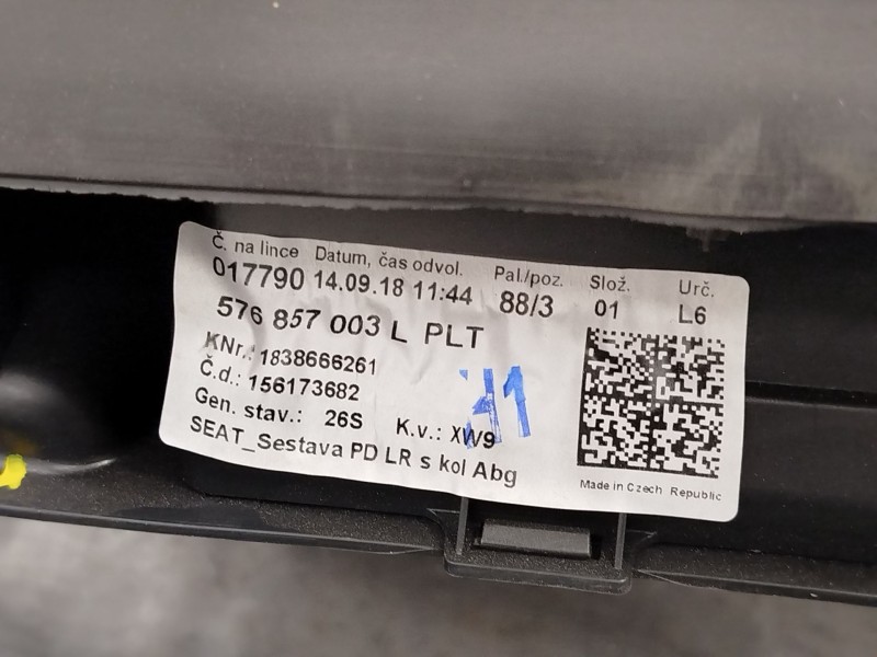 Recambio de kit airbag para seat ateca (kh7, khp) 1.5 tsi referencia OEM IAM 576857003LPLT 3Q0959655BH 6F0880201J