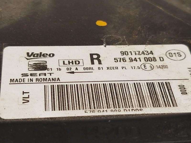 Recambio de faro derecho para seat ateca (kh7, khp) 1.5 tsi referencia OEM IAM 576941008D  90117434
