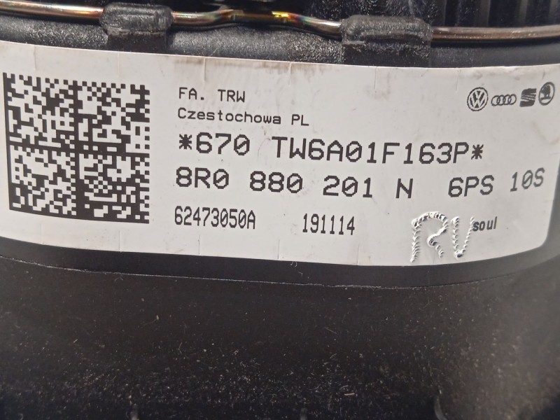 Recambio de kit airbag para audi a5 descapotable (8f7) 3.0 tdi referencia OEM IAM 8T1857003C24A 8T0880204H 8R0880201N6PS