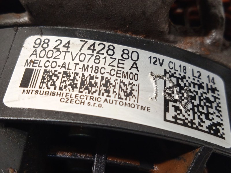 Recambio de alternador para fiat doblo furgoneta/monovolumen (510_, 511_) bluehdi 100 referencia OEM IAM 9824742880  A002TV0781Z