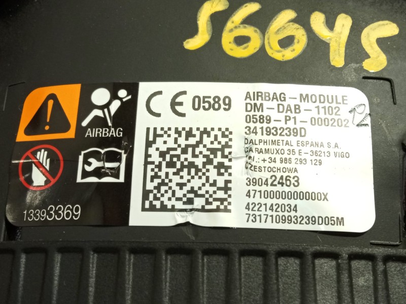 Recambio de airbag delantero izquierdo para opel astra k (b16) 1.6 cdti (68) referencia OEM IAM 39042463  