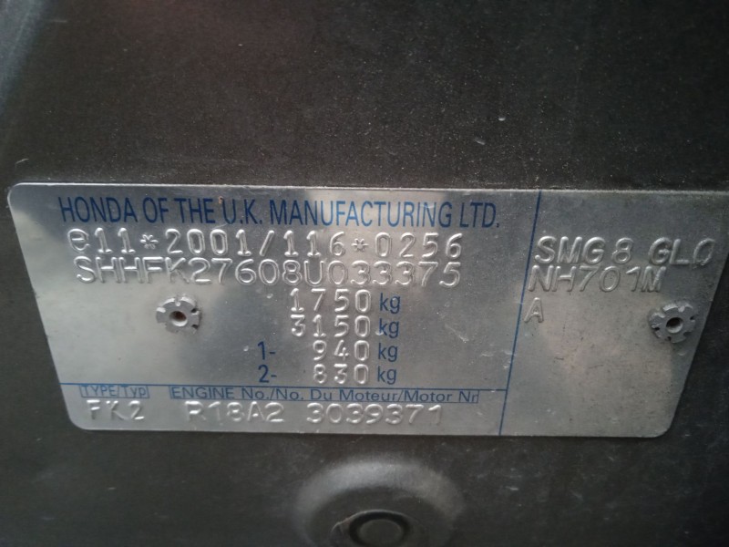 honda civic viii hatchback (fn, fk) del año 2008