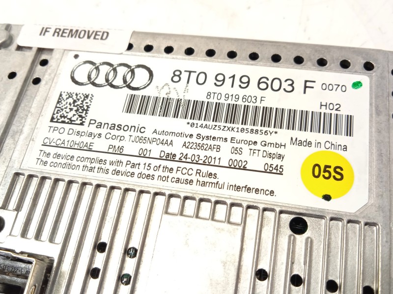 Recambio de pantalla multifuncion para audi a4 b8 (8k2) 2.0 tdi referencia OEM IAM 8T0919603F  