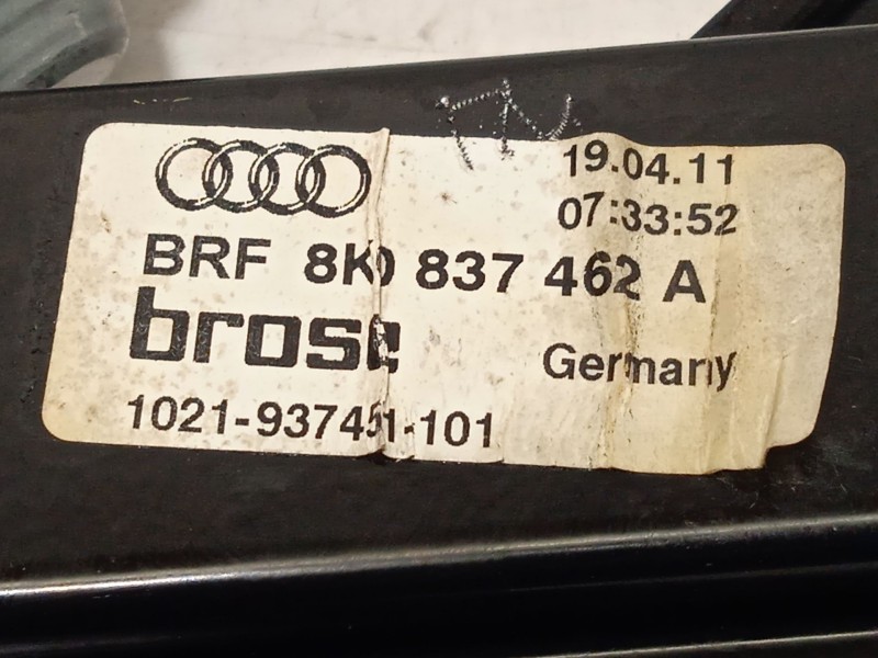 Recambio de elevalunas delantero derecho para audi a4 b8 (8k2) 2.0 tdi referencia OEM IAM 8K0837462A 8K0959802A 