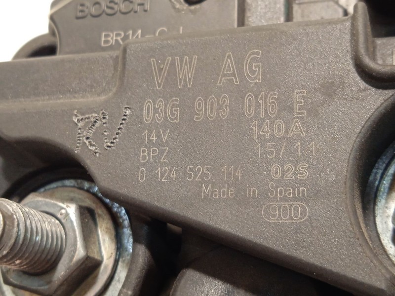 Recambio de alternador para audi a4 b8 (8k2) 2.0 tdi referencia OEM IAM 03G903016E 03G903016EX 0124525114
