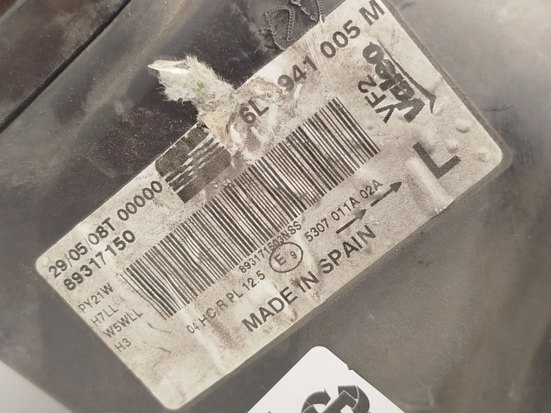 Recambio de faro izquierdo para seat ibiza iii (6l1) 1.4 16v referencia OEM IAM 6L1941005M  89317150
