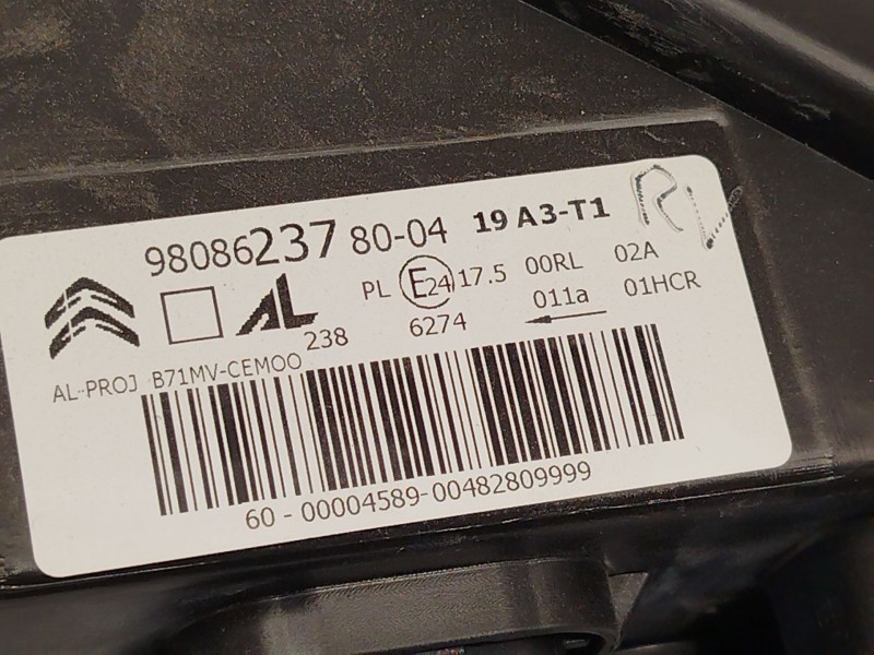 Recambio de faro derecho para citroën c4 ii (nc_) 1.6 bluehdi 100 referencia OEM IAM 9808623780  