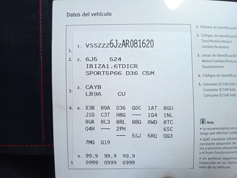 seat ibiza iv sc (6j1, 6p5) del año 2009