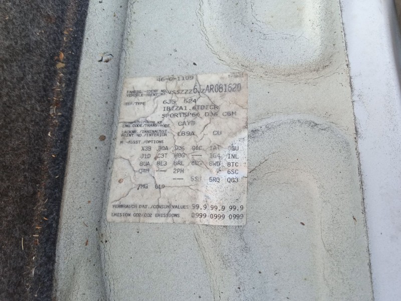 seat ibiza iv sc (6j1, 6p5) del año 2009