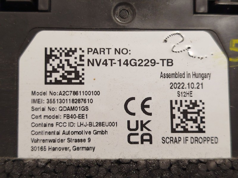 Recambio de modulo electronico para ford kuga iii (dfk) 1.5 ecoboost referencia OEM IAM NV4T14G229TB 2516087 A2C7861100100