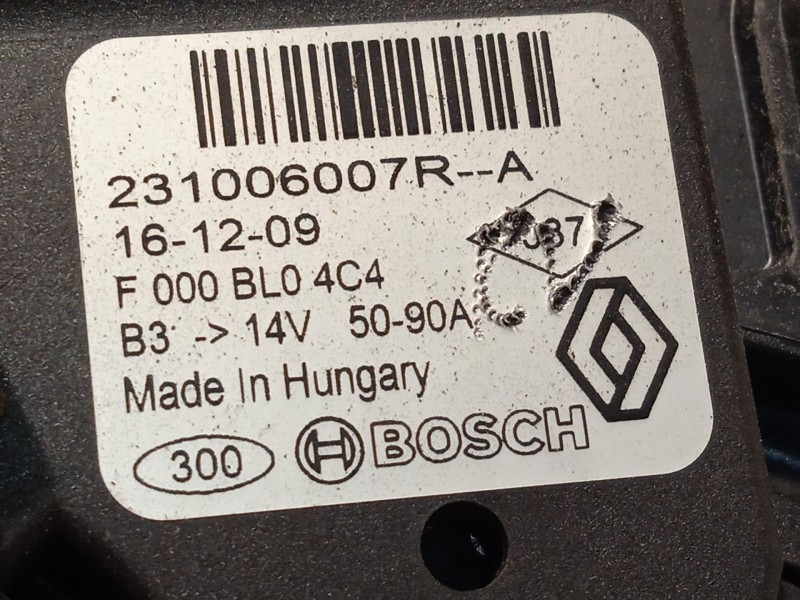 Recambio de alternador para renault clio iv (bh_) 0.9 tce 90 referencia OEM IAM 231006007R  F000BL04C4
