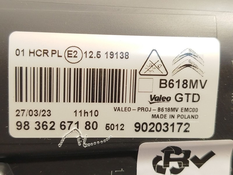 Recambio de faro izquierdo para citroën c3 1.6 blue-hdi fap referencia OEM IAM 9836267180  90203172
