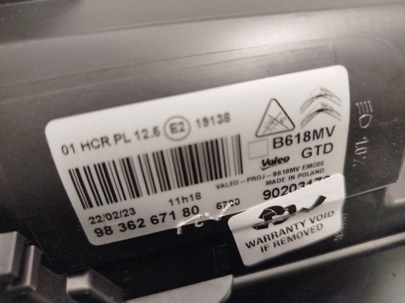 Recambio de faro izquierdo para citroën c3 1.6 blue-hdi fap referencia OEM IAM 9836267180  90203172