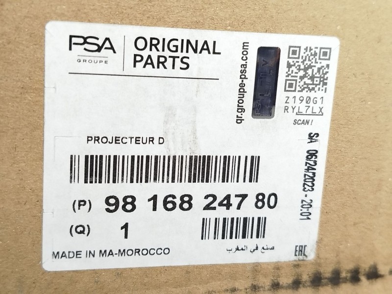 Recambio de faro derecho para citroën berlingo furgoneta/monovolumen (k9) e-berlingo referencia OEM IAM 9816824780  90173981