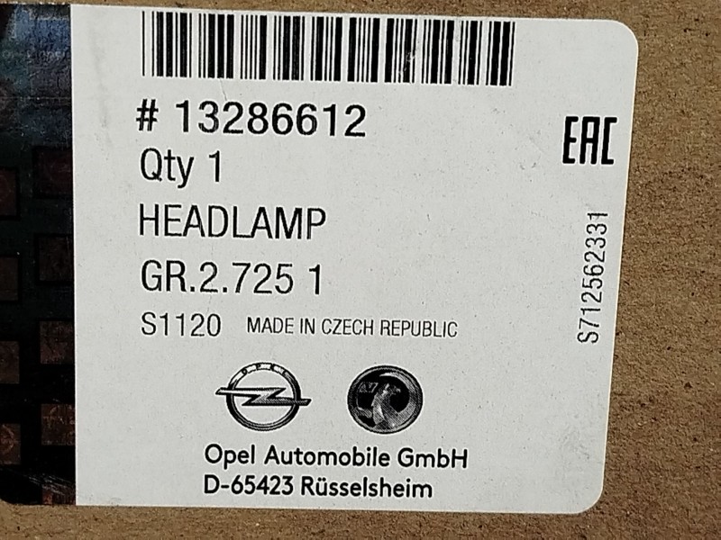 Recambio de faro izquierdo para opel meriva b van (s10) 1.6 cdti (75) referencia OEM IAM 13286612  