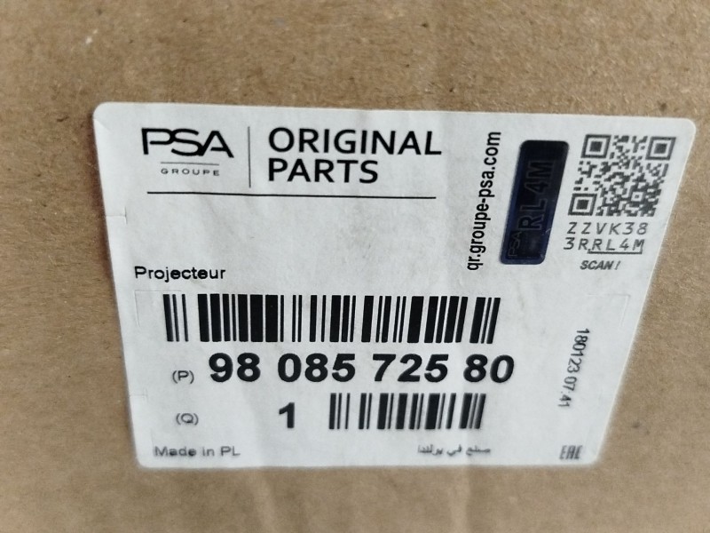 Recambio de faro derecho para peugeot expert combi standard referencia OEM IAM 9808572580  