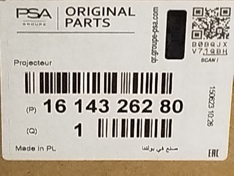 Recambio de faro izquierdo para citroën spacetourer autobús (v_) 1.6 bluehdi 95 referencia OEM IAM 1614326280  