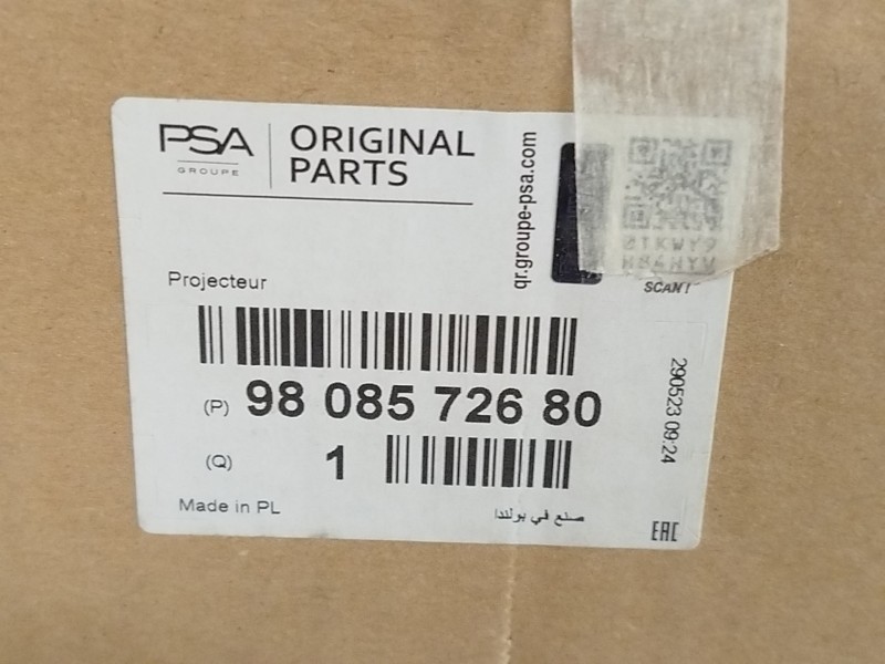 Recambio de faro izquierdo para peugeot expert combi standard referencia OEM IAM 9808572680  