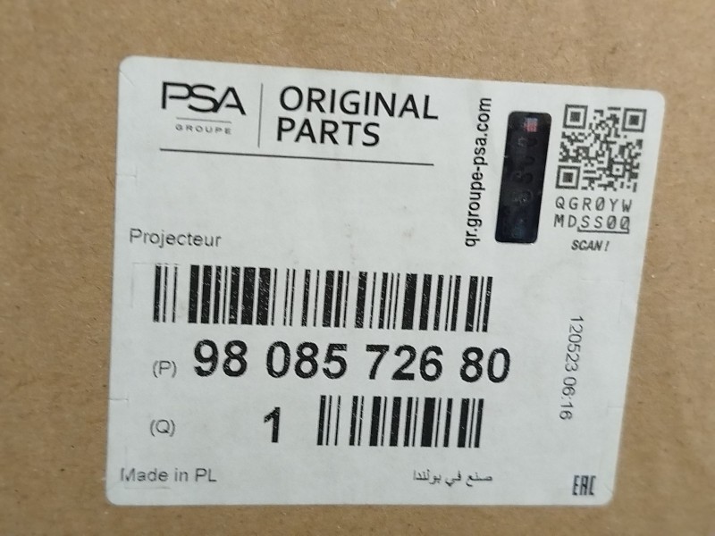 Recambio de faro izquierdo para peugeot expert combi standard referencia OEM IAM 9808572680  