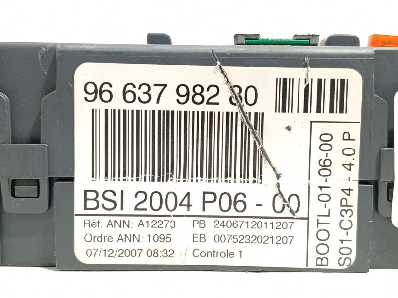 Recambio de caja reles / fusibles para peugeot 207/207+ (wa_, wc_) 1.6 hdi referencia OEM IAM 9663798280  