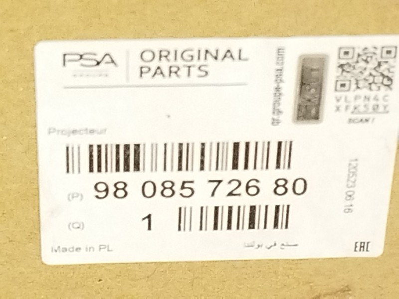 Recambio de faro izquierdo para peugeot expert combi standard referencia OEM IAM 9808572680  