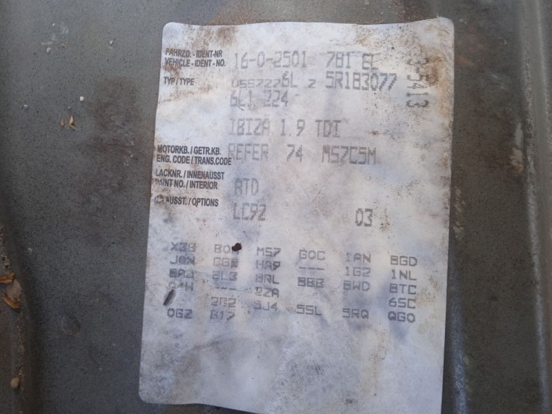 seat ibiza iii (6l1) del año 2002