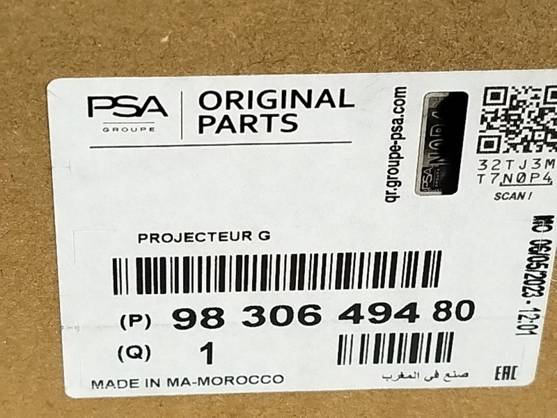 Recambio de faro izquierdo para citroën c4 iii 1.2 referencia OEM IAM 9830649480  73374697
