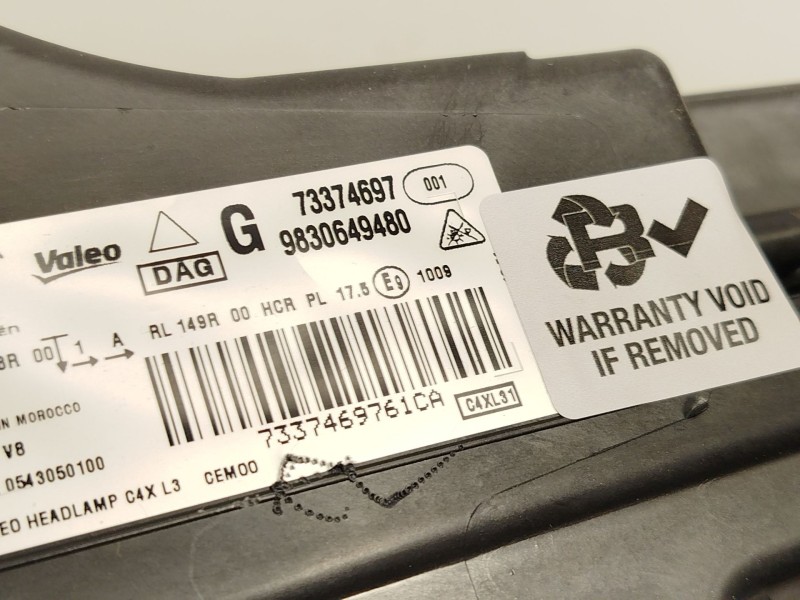 Recambio de faro izquierdo para citroën c4 iii 1.2 referencia OEM IAM 9830649480  73374697