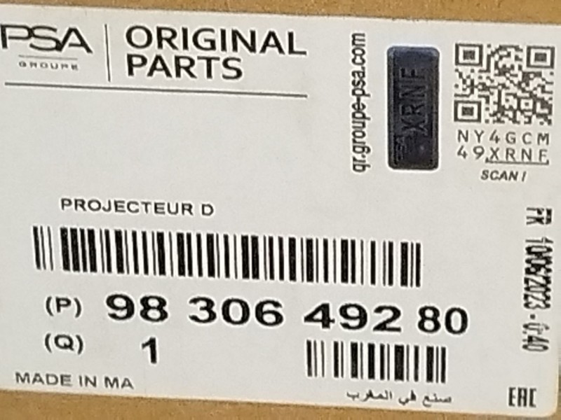 Recambio de faro derecho para citroën c4 iii 1.2 referencia OEM IAM 9830649280  73374698