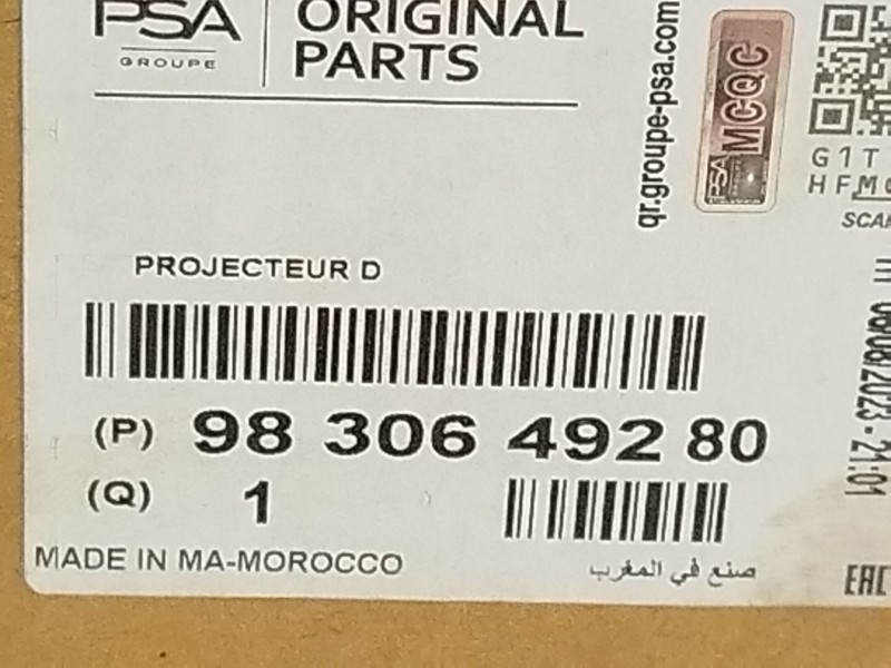 Recambio de faro derecho para citroën c4 iii 1.2 referencia OEM IAM 9830649280  73374698