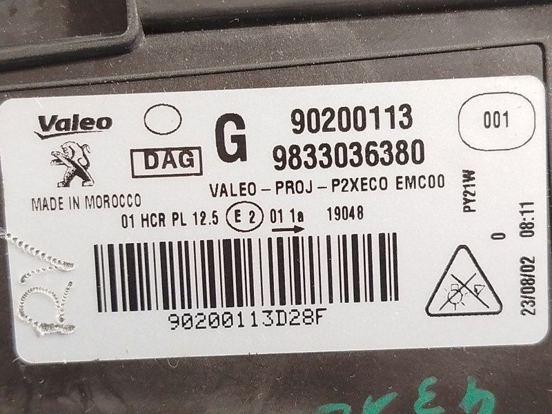 Recambio de faro izquierdo para peugeot 208 (p2) allure referencia OEM IAM 9833036380  90200113