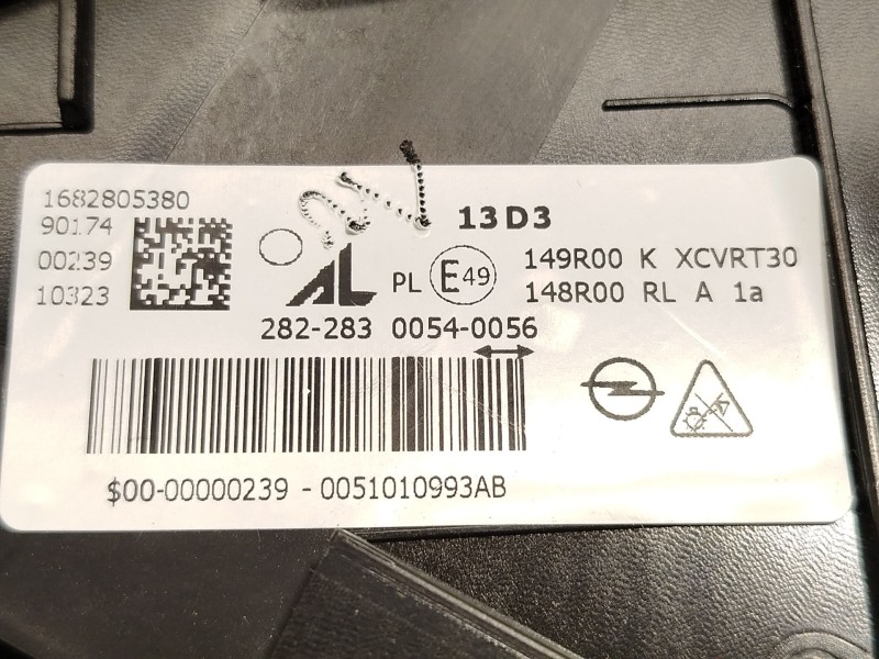 Recambio de faro izquierdo para opel grandland / grandland x (a18, p1uo) 1.2 (75) referencia OEM IAM 1682805380  
