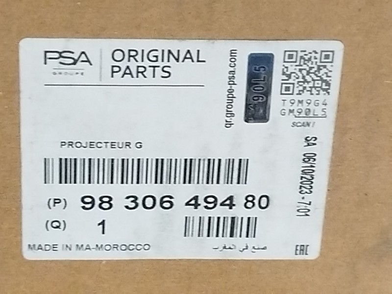 Recambio de faro izquierdo para citroën c4 iii 1.2 referencia OEM IAM 9830649480  73374697