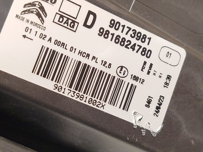 Recambio de faro derecho para citroën berlingo furgoneta/monovolumen (k9) e-berlingo referencia OEM IAM 9816824780  90173981