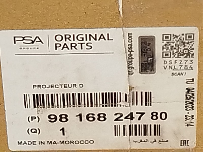 Recambio de faro derecho para citroën berlingo furgoneta/monovolumen (k9) e-berlingo referencia OEM IAM 9816824780  90173981