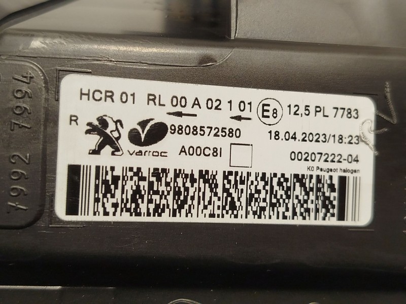 Recambio de faro derecho para peugeot expert combi standard referencia OEM IAM 9808572580  