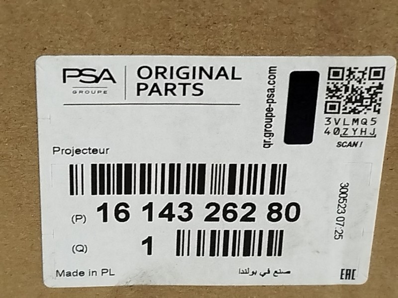 Recambio de faro izquierdo para citroën spacetourer autobús (v_) 1.6 bluehdi 95 referencia OEM IAM 1614326280  
