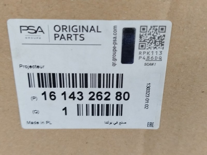Recambio de faro izquierdo para citroën spacetourer autobús (v_) 1.6 bluehdi 95 referencia OEM IAM 1614326280  